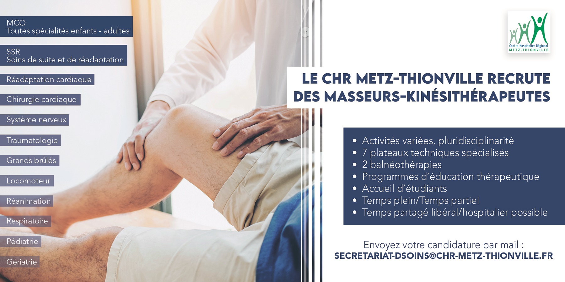 Recrutement de masseurs-kinésithérapeutes